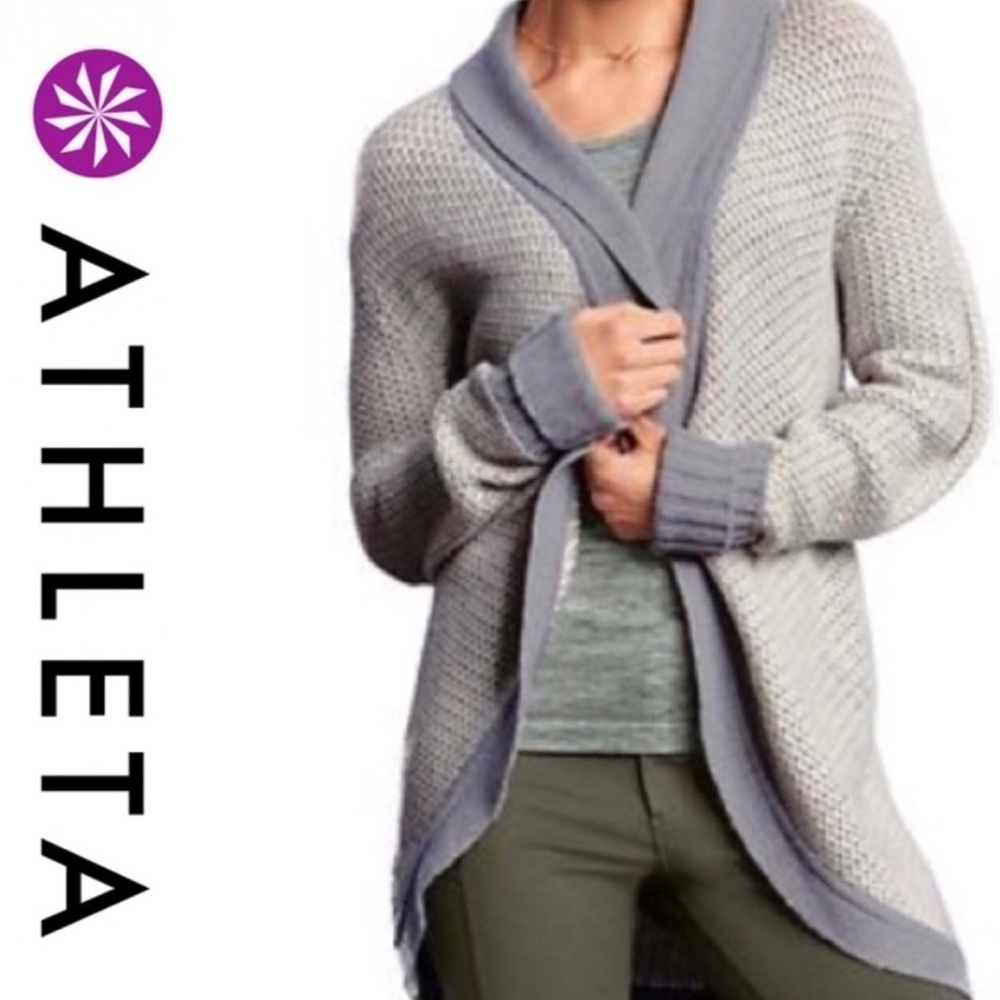 Athleta Sierra Wrap Cocoon Wool Cashmere Cardigan Small - Picture 3 of 7